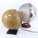 2 Vintage globes, including Philips 10"Q Challenge Globe example (2)