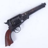 A Japanese replica Colt revolver, 7.5" octagonal barrel with steel frame and composition grips