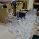 A suite of Webb Crystal glassware, including 2 decanters