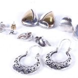 5 pairs of Scandinavian sterling silver earrings