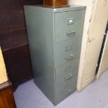 A Vintage green metal 4-drawer filing cabinet, W46cm