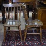 A pair of children's stick-back Windsor chairs