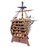A handmade cross-section of the bow of HMS Victory, length 32cm, height 41cm