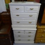 A pair of modern 4-drawer chests, finished in white, W76cm