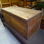 A rectangular pine blanket box, W108cm