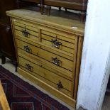 An Edwardian walnut 4-drawer chest, W92cm, H80cm