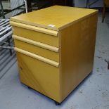 A modern beech 3-drawer office cabinet of small size, W40cm