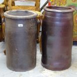 2 similar terracotta oil jars, H56cm