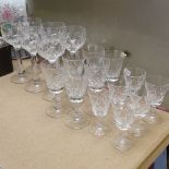 A set of 6 Stuart Crystal glass red wine glasses, 6 Edinburgh Crystal Port glasses, and 6 Stuart
