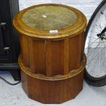 A Victorian mahogany step commode, with ceramic liner