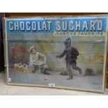 An early 20th century French Chocolat Suchard cardboard advertising sign, 43cm x 61cm