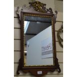 A Georgian style mahogany-framed rectangular wall mirror, overall height 69cm