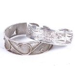 2 ornate silver filigree bangles