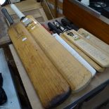 Various signed full size and miniature cricket bats, including Surrey County Cricket Club bat signed