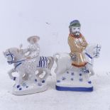 2 Rye Pottery Canterbury Tales figures, tallest 23.5cm