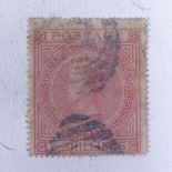 GB - 1874 5/-lettered GG watermarked Maltese Cross plate 2 used, Gibbons Catalogue £1,500