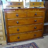 A 19th century mahogany 5-drawer chest, with mother-of-pearl inset turned wood handles, W125cm,