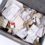 Large quantity of various Champagne bottle labels, mostly Giesler & Co