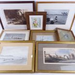 Various pictures and prints, including Anthony Flemming watercolours etc (9)