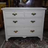 A painted Edwardian 4-drawer chest, W97cm, H80cm