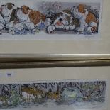 Enid Groves, 2 colour etchings, Loveabulls, and Marsh Fellers, signed in pencil, from an edition