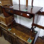 A reproduction mahogany sofa table, W83cm, H74cm