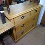 A modern solid oak 5 drawer chest, W96cm, H82cm