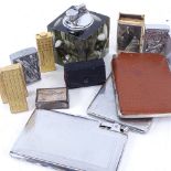A quantity of lighters and cigarette cases, including Dunhill, Rollagas, Dupont, Ronson etc (boxful)