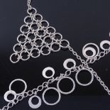 NIELS ERIK FROM - a Danish stylised sterling silver triangular chainmail pendant necklace, length