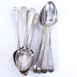 Various Georgian silver teaspoons, late 18th century, including Stephen Adams, 4oz total Generally