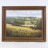 Terrence Grundy (born 1956), oil on canvas, landscape, signed, 14" x 17.5", framed Very good