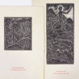 Eric Gill, 2 wood engravings, Christmas cards, Hague & Gill, circa 1930s, largest sheet size 8.5"