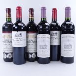 6 bottles of red Bordeaux /Margaux wine, 2 x Chateau Lascombes 2004, 2 x Chateau Grand Tayac 2010,