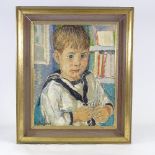 Harry Rutherford (1903 - 1985), oil on canvas, portrait of a boy in a sailor suit, signed, 20" x