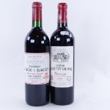2 bottles of red Bordeaux wine, Pauillac, Lynch Bages 2002 and Grand-Puy-Lacoste 2006, 75cl Lots