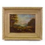 19th century Scottish School, oil on canvas, landscape, unsigned, 10" x 14", framed Good condition