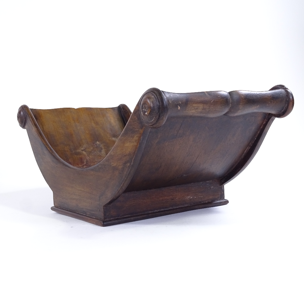 A 19th century stained wood cheese coaster, lacking original brass casters, length 41cm, width - Image 3 of 3
