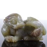 A Chinese carved jade kylin, length 5.5cm