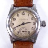 ROLEX - a Vintage stainless steel Oyster Royal mechanical wristwatch, circa 1940s, silvered dial