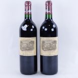 2 bottles of red Bordeaux wine, 1993 Chateau Lafite Rothschild, First Growth 1er Grand Cru Classe,