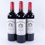 3 bottles of red Bordeaux wine, 2009 Chateau Grand-Puy-Ducasse, 5th growth Grand Cru Classe,