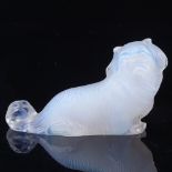 A Sevres opalescent glass Pekingese dog, length 10cm, height 6cm Perfect