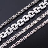 4 sterling silver bracelets, all approx 20cm, 63.6g total (4) Good original condition, no broken