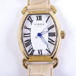 LINKS OF LONDON - a lady's gold plated stainless steel Driver quartz wristwatch, ref. 6010.1322,