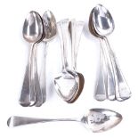 Various silver teaspoons, including set of 6 19th century by William Eaton, other makers include