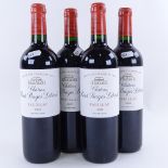 4 bottles of red Bordeaux wine, 2009 Chateau Haut-Bages Liberal, 5th Growth Grand Cru Classe,