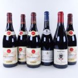 6 bottles of northern Rhone wine, 4 x 2009 Guigal, Crozes-Hermitage, 1 x 2013 Domaine de