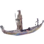 2 modern Italian sterling silver models, including figure in Venice Carnival dress, and a model