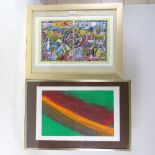 2 book covers designed by Howard Hodgkin and Grayson Perry, sheet size 12.5" x 19.5", framed (2)
