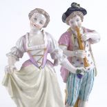 Pair of Meissen porcelain country figures, height 20cm Perfect condition